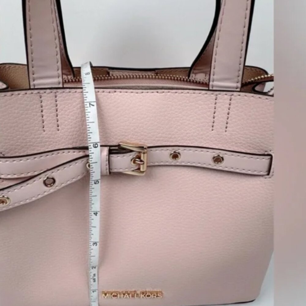Michael Kors Emilia Small Pink Pebbled Leather Satchel Tote Bag - Picture 4 of 14